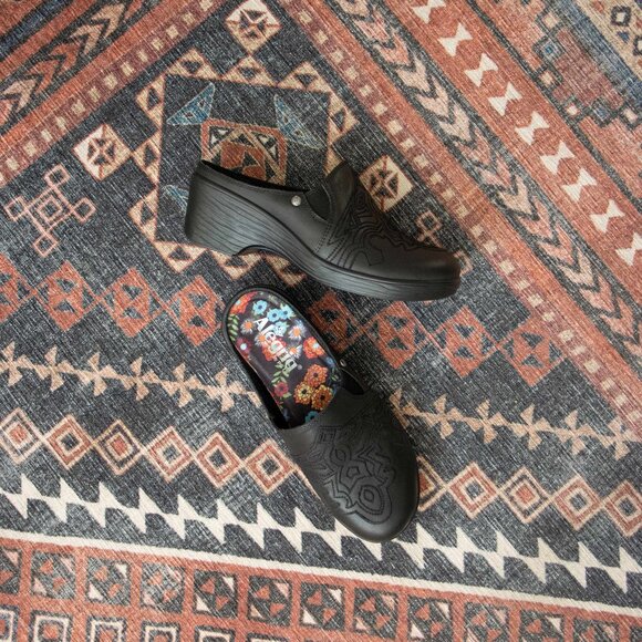 NEW ALEGRIA Leather Sereniti Comfort Clogs in black for women 725 4m2 - Picture 3 of 8